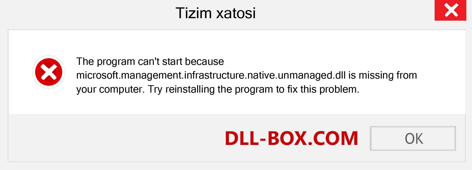 microsoft.management.infrastructure.native.unmanaged.dll fayli yo'qolganmi?. Windows 7, 8, 10 uchun yuklab olish - Windowsda microsoft.management.infrastructure.native.unmanaged dll etishmayotgan xatoni tuzating, rasmlar, rasmlar